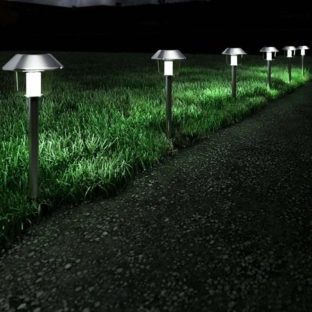 Pure Garden Stainless Steel Solar Pathway Lights, 6PK 50-LG1070